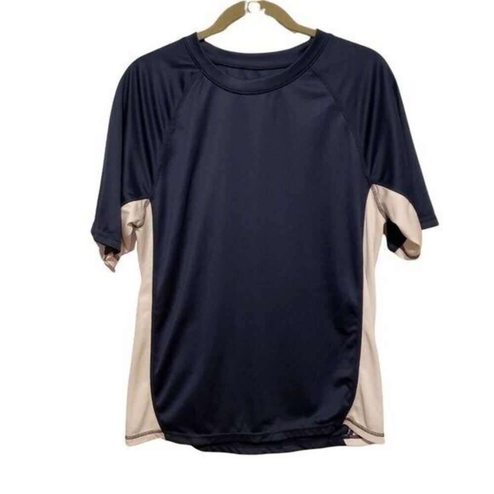 Kanu Mens Sz M Blue White Solid Short Sleeve Surfing T-Shirt